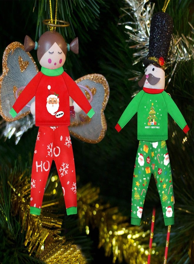 Liitrsh 20 Pcs Christmas Ugly Sweaters Doll Clothes Accessories Christmas Santa Elk Snowman Clothing Pajamas for Doll Holiday Decoration - Image 3